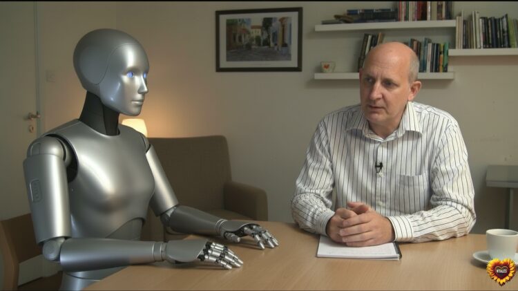 Lennart samtalar med AI robot Vitales