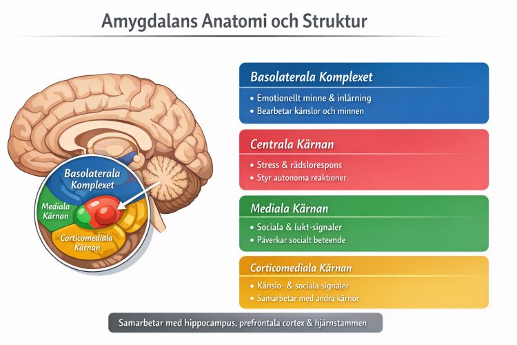 Amygdalans anatomi och struktur 750x500